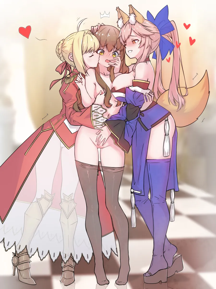 Nero Claudius (Fate), Tamamo No Mae (Fate) by Phi Str