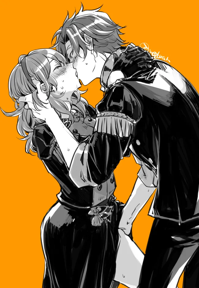 Female Byleth (Fire Emblem), Sylvain Jose Gautier by Bachi (Bachoo)