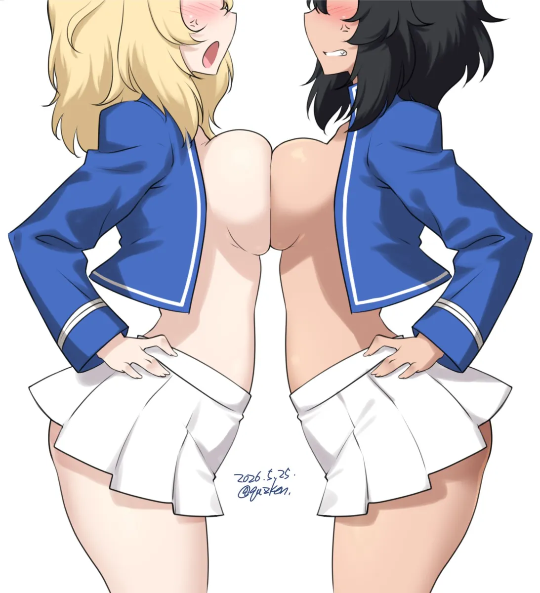 Andou (Girls Und Panzer), Oshida (Girls Und Panzer) by Kuzuryuu Kennosuke