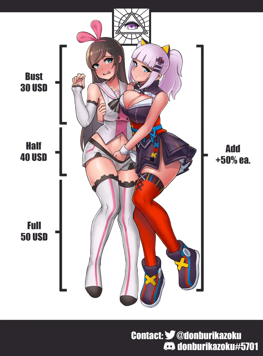 Kizuna Ai, Kaguya Luna by Donburi (Donburikazoku)