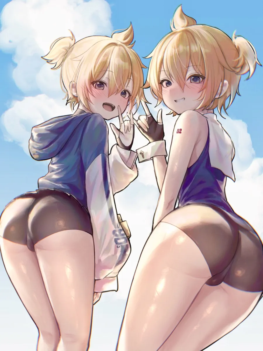 Kagamine Len, Bridget (Guilty Gear) by Azulasi