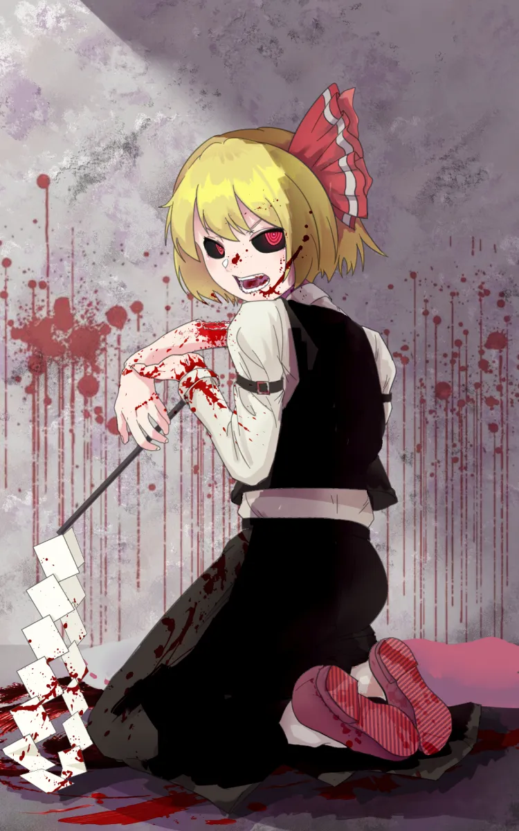 Hakurei Reimu, Rumia by Pi-Nattus