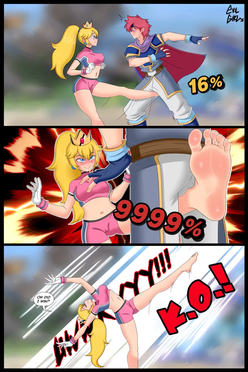 Princess Peach, Roy (Fire Emblem) by Evilgirl Draw