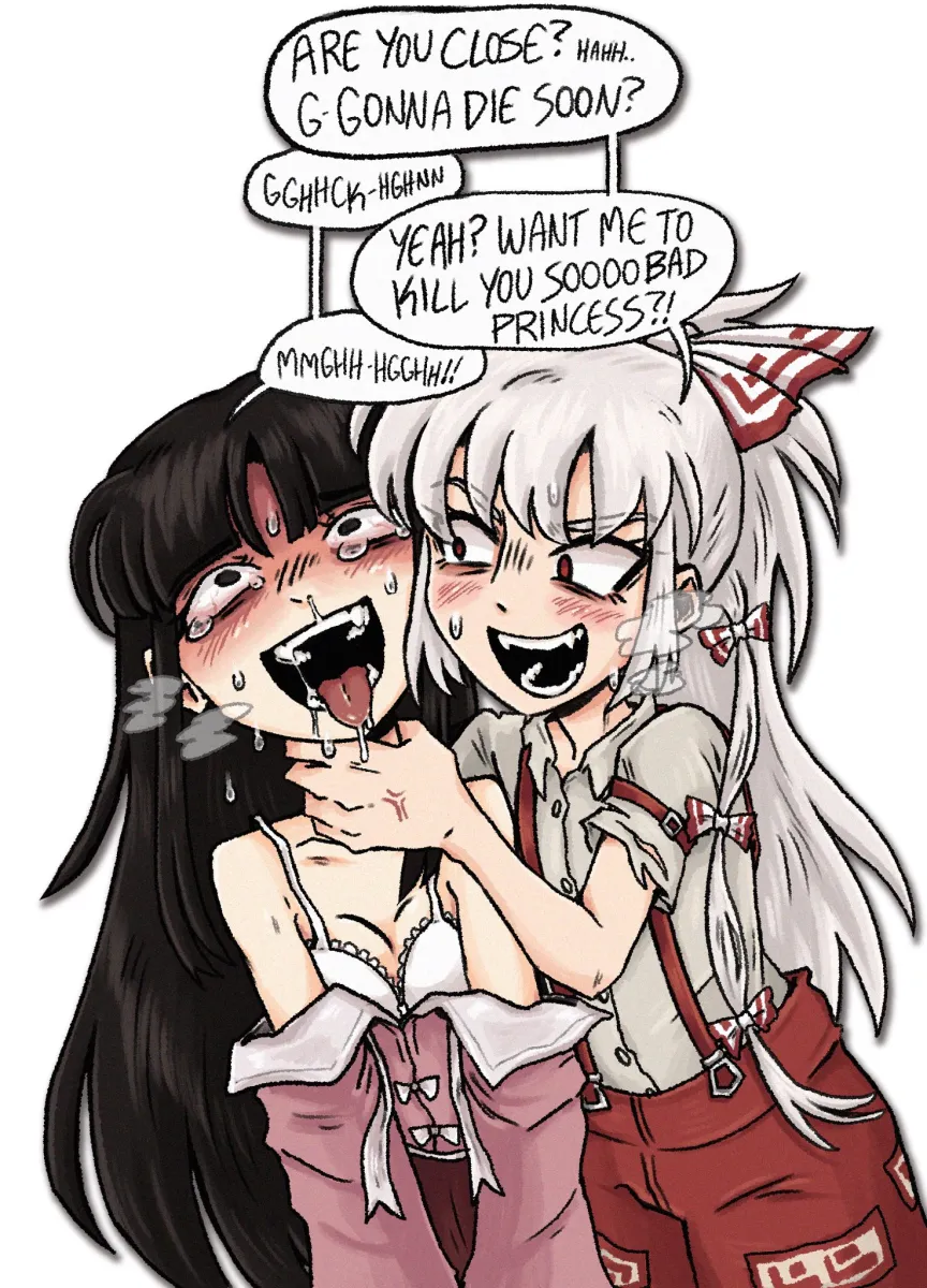 Fujiwara No Mokou, Houraisan Kaguya by Pigeon7373