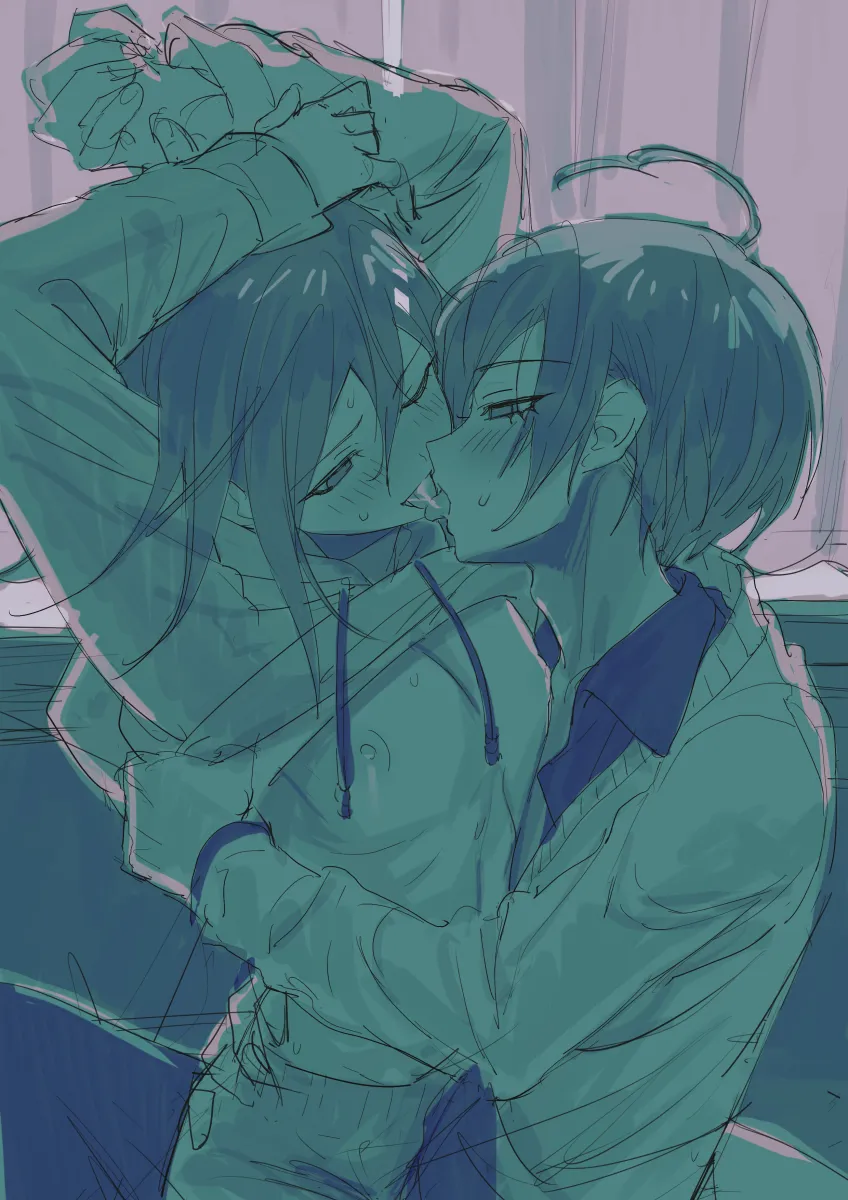 Oma Kokichi, Saihara Shuichi by Mokemokeeeee