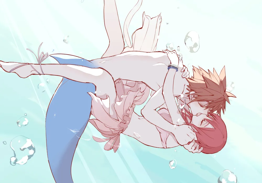 Sora (Kingdom Hearts), Kairi (Kingdom Hearts) by Ramochi (Auti)
