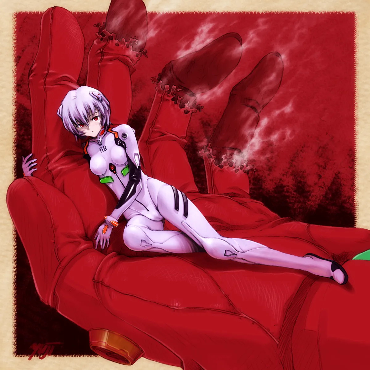 Ayanami Rei, Eva 02 by Kobayashi Yuuji