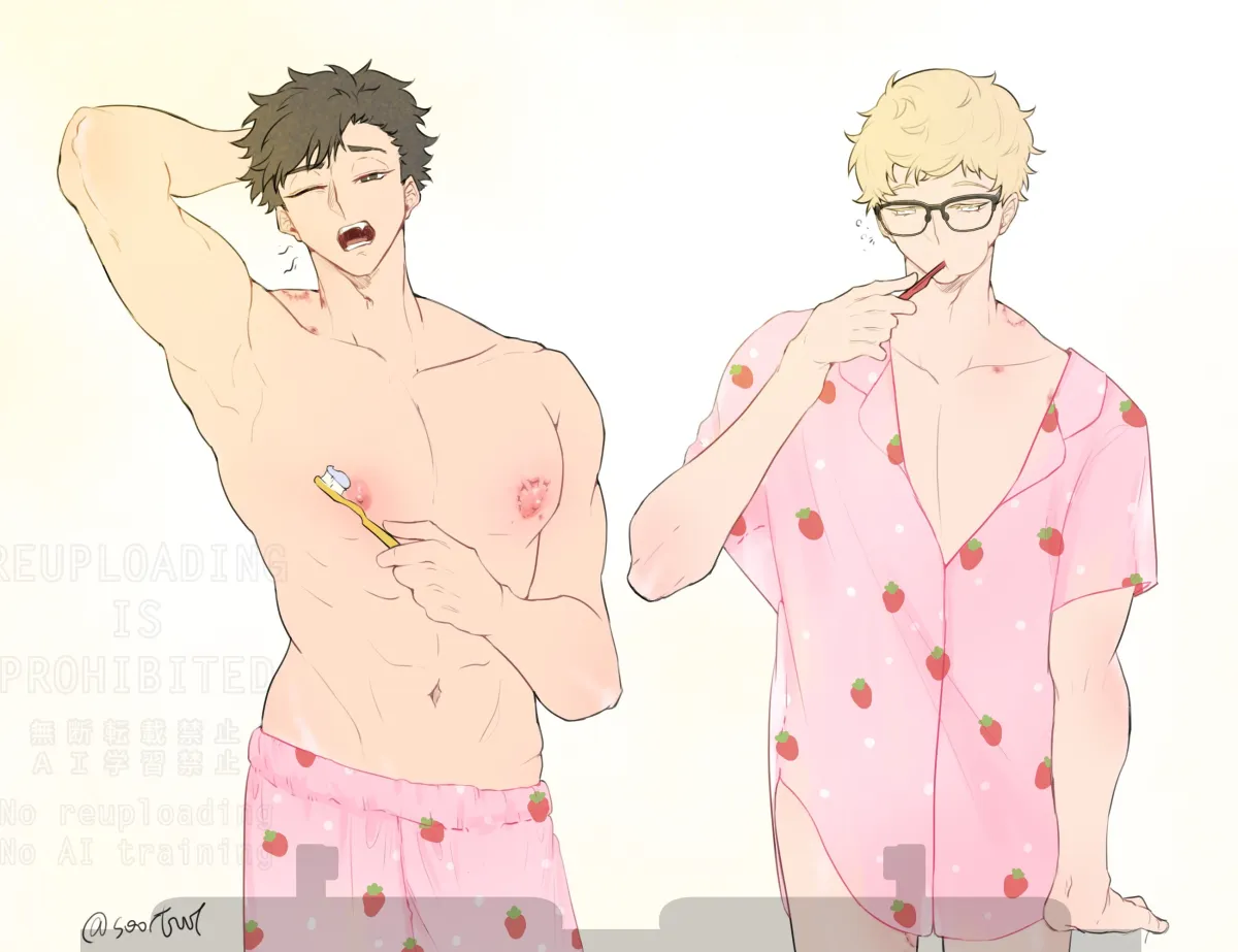 Kuroo Tetsurou, Tsukishima Kei by Soortoot