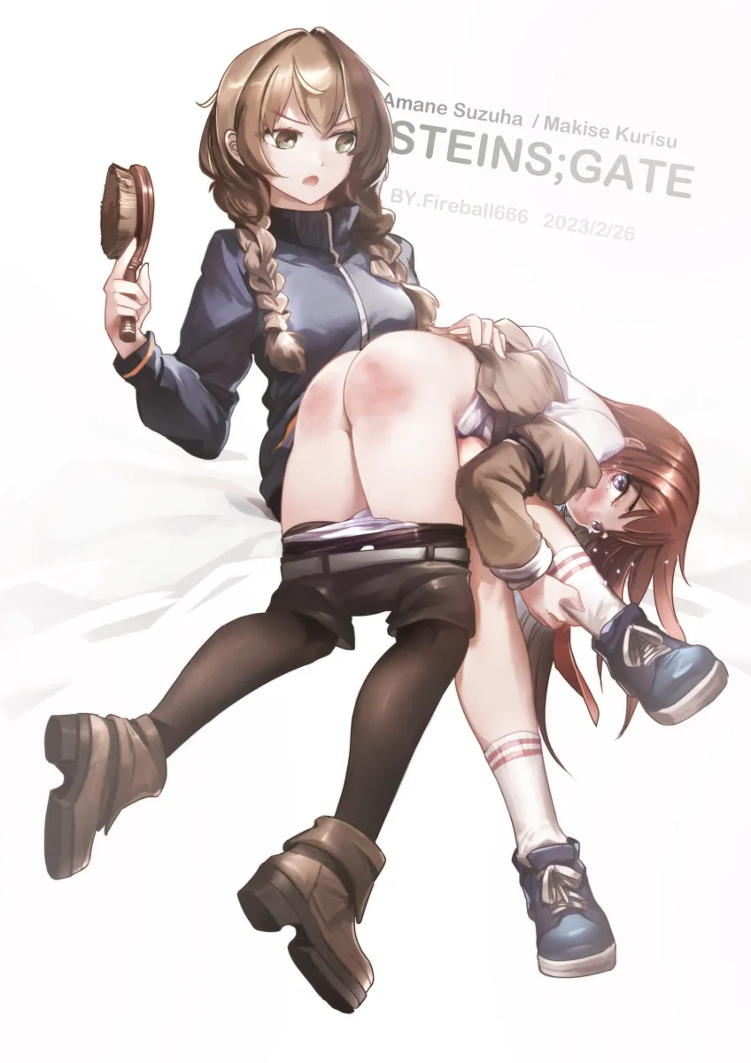 Makise Kurisu, Amane Suzuha by Fireball 666