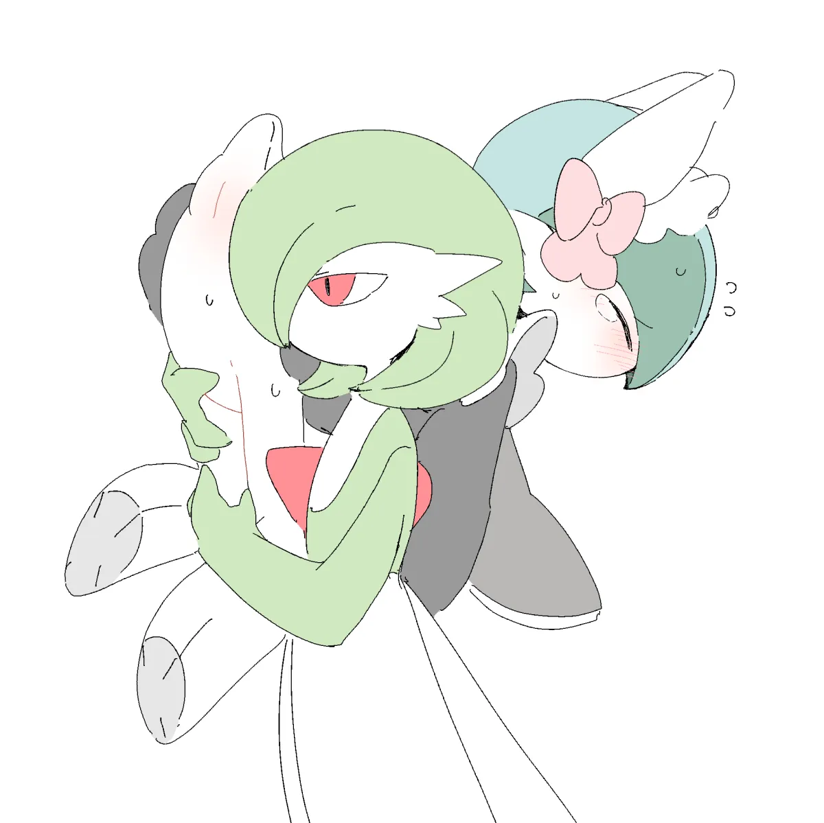 Gardevoir, Gallade by Pippu (Pixiv 83129481)