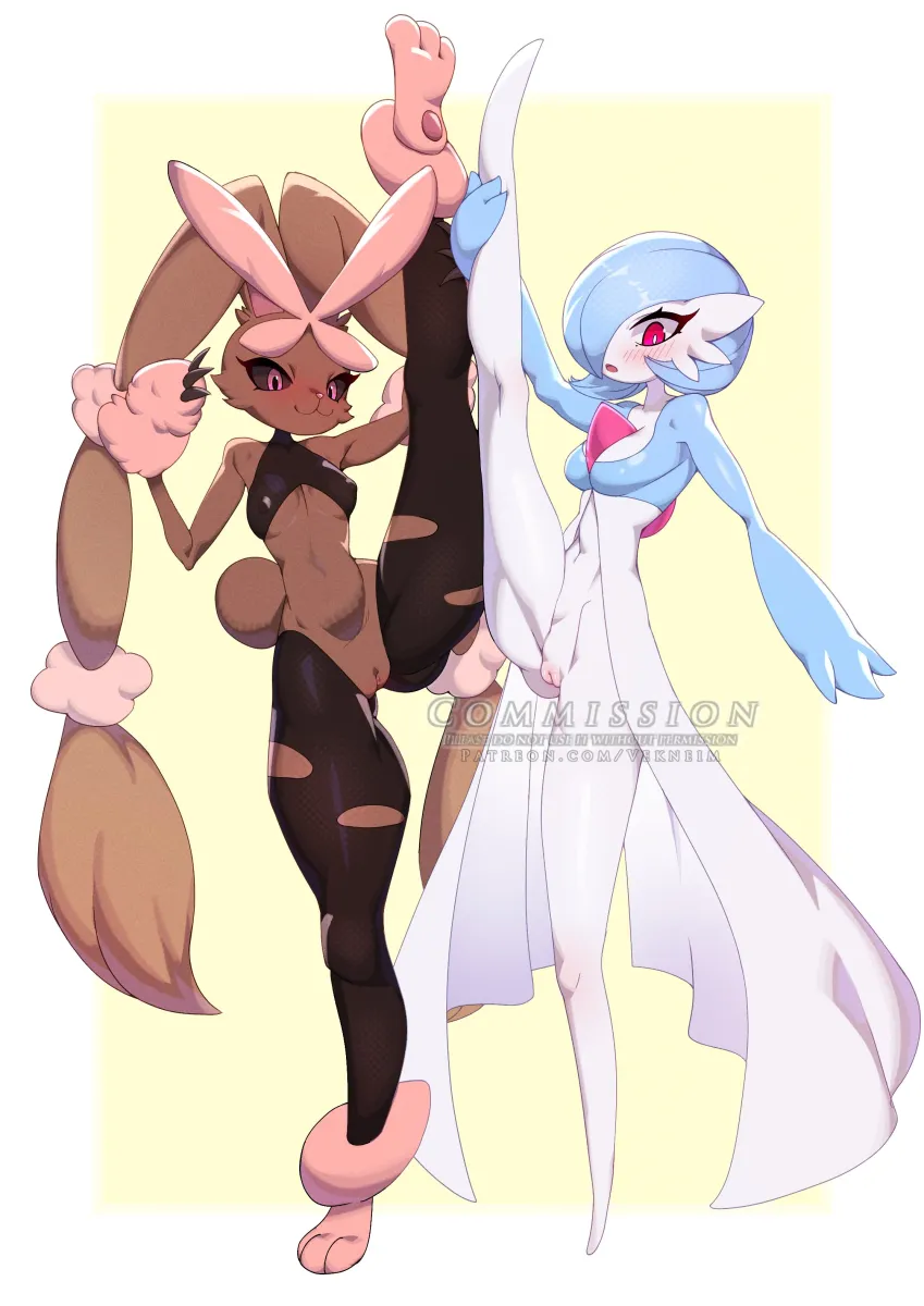 Gardevoir, Lopunny by Vekneim