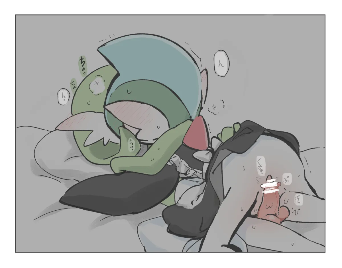 Gardevoir, Gallade by Pippu (Pixiv 83129481)