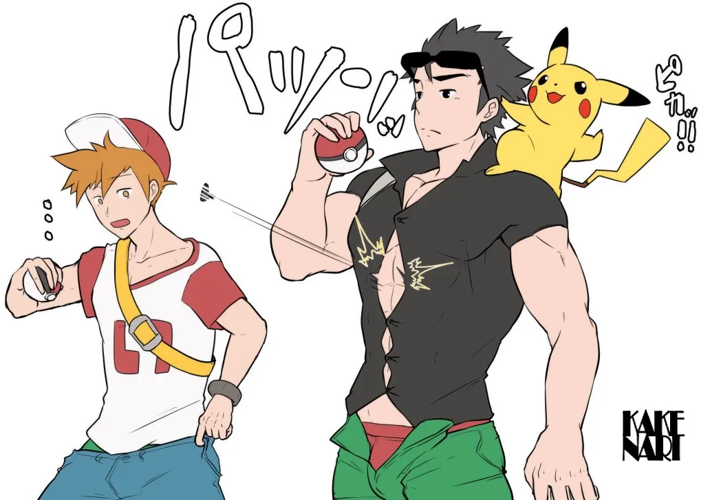 Pikachu, Red (Pokemon) by Kakenari