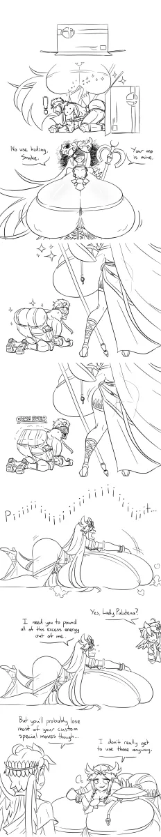 Palutena, Pit (Kid Icarus) by Graph (Graphiteknight)