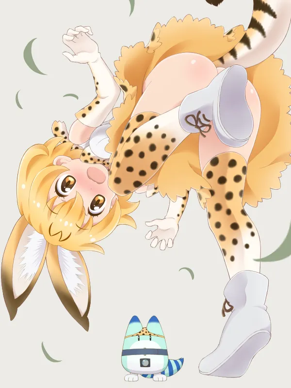 Serval (Kemono Friends), Lucky Beast (Kemono Friends) by Pikuharu