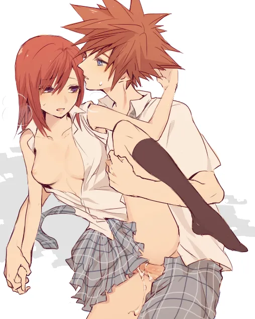 Sora (Kingdom Hearts), Kairi (Kingdom Hearts) by Ramochi (Auti)