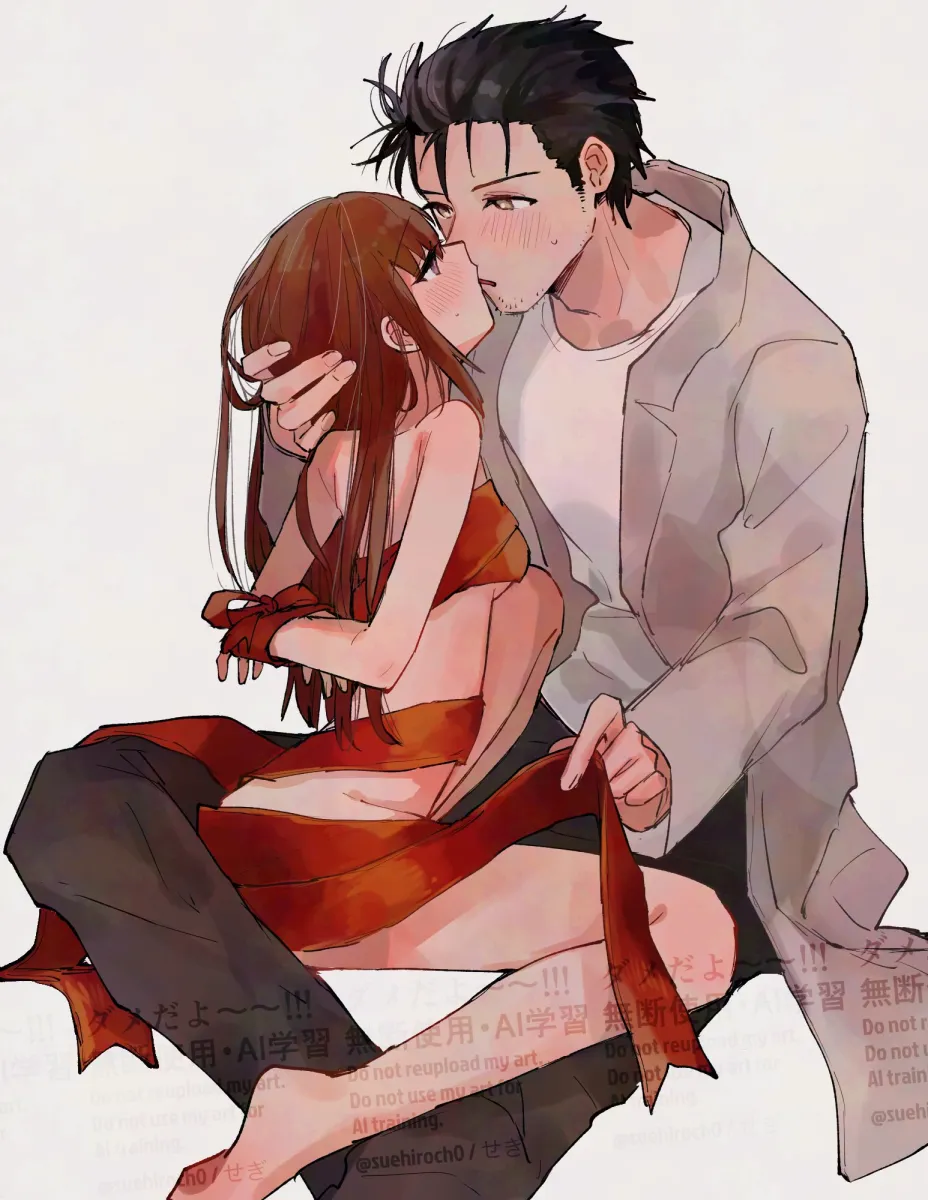 Makise Kurisu, Okabe Rintarou by Suehiroch0