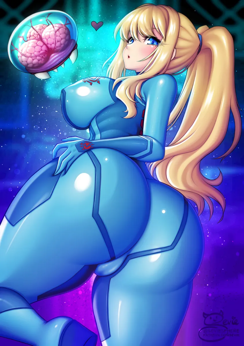 Samus Aran, Metroid (Creature) by Sevie
