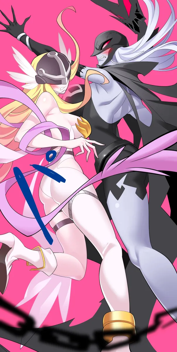 Angewomon, Ladydevimon by Tlotro