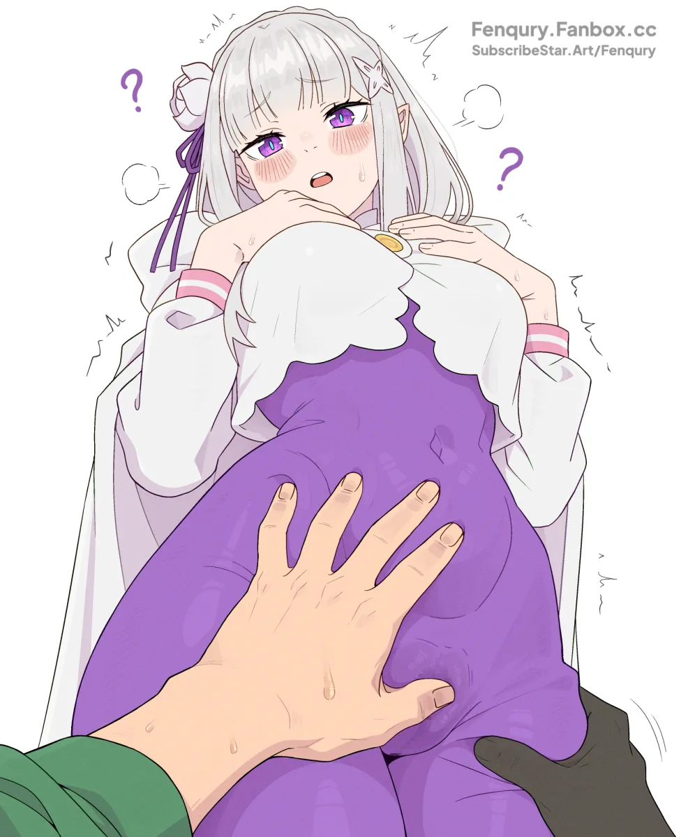 Emilia (Re:zero), Natsuki Subaru by Fenqury