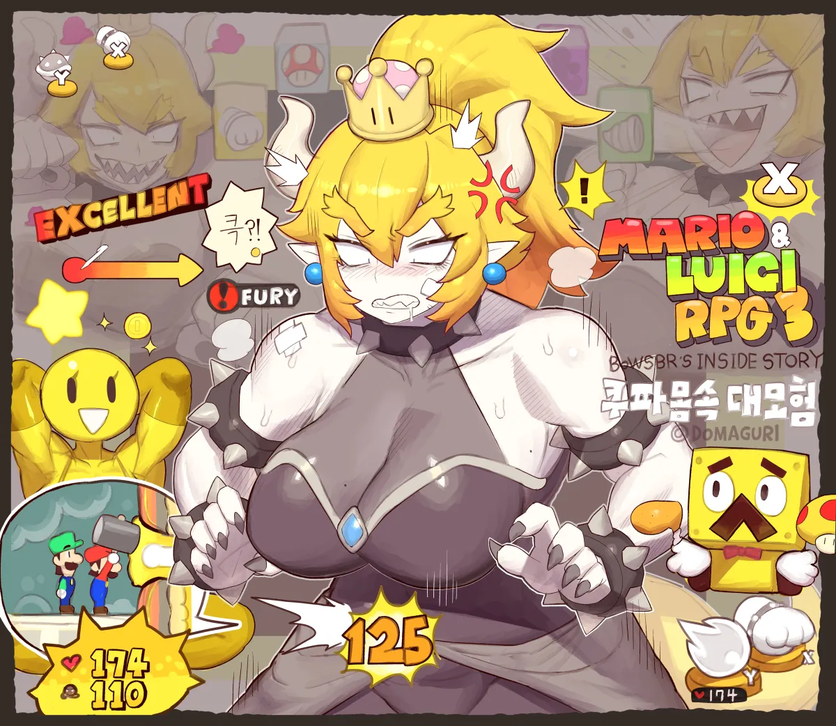 Mario, Bowsette by Domaguri