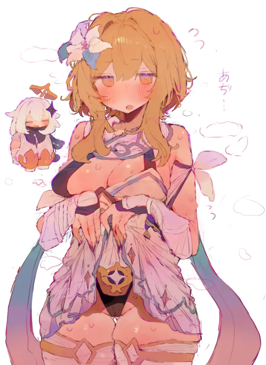 Lumine (Genshin Impact), Paimon (Genshin Impact) by Bunchi