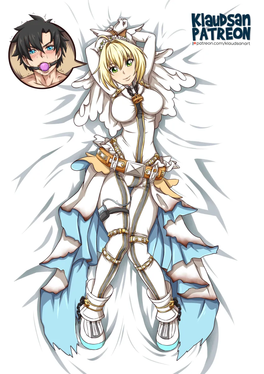 Fujimaru Ritsuka (Male), Nero Claudius (Fate) by Klaudsanart
