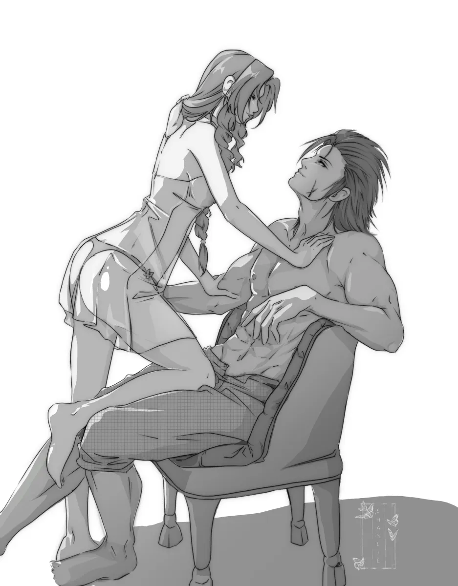 Aerith Gainsborough, Zack Fair by Shanlieart