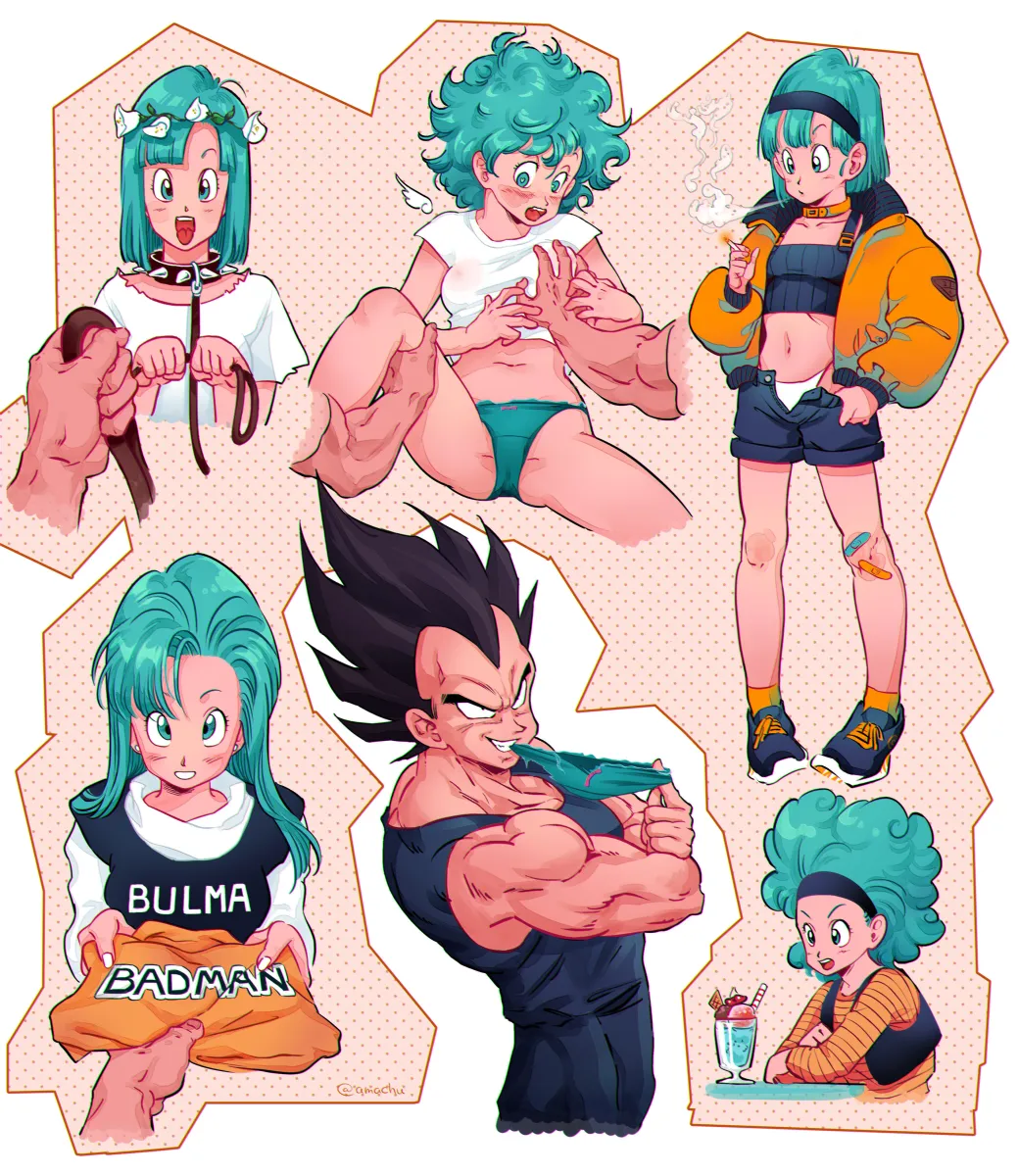Vegeta, Bulma by Amachu A