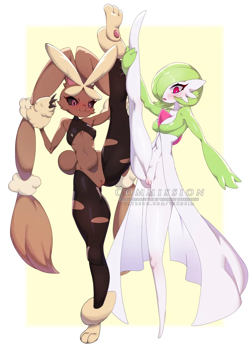 Gardevoir, Lopunny by Vekneim