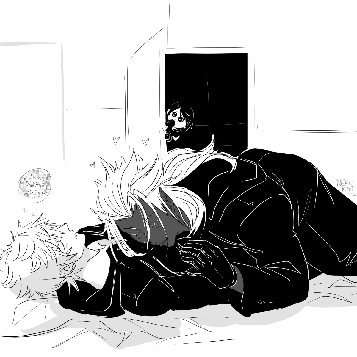 Roxas, Xion (Kingdom Hearts) by Nekokat42