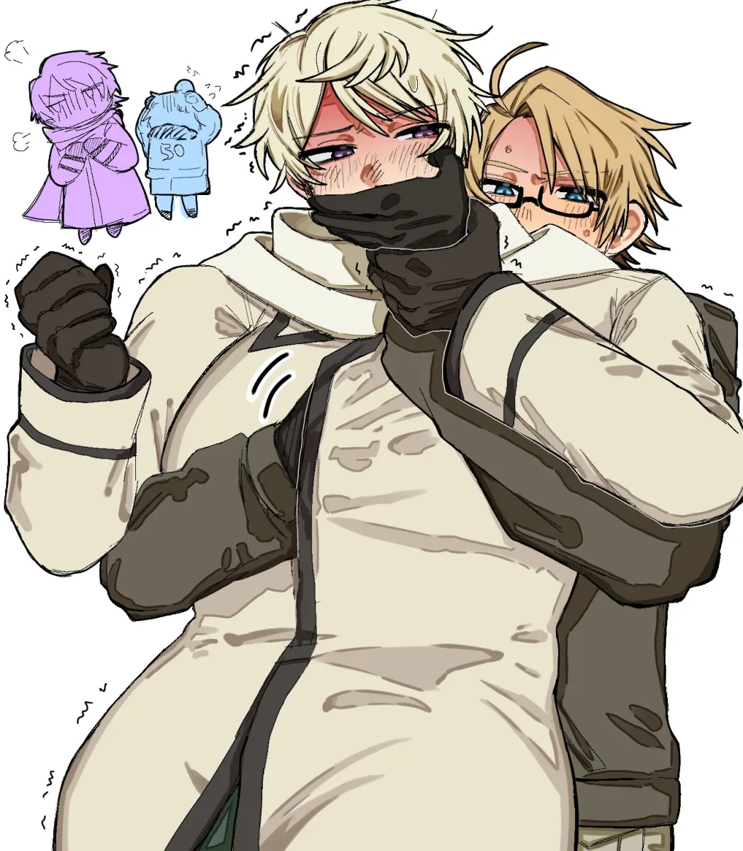 America (Hetalia), Russia (Hetalia) by Pinkorojuice