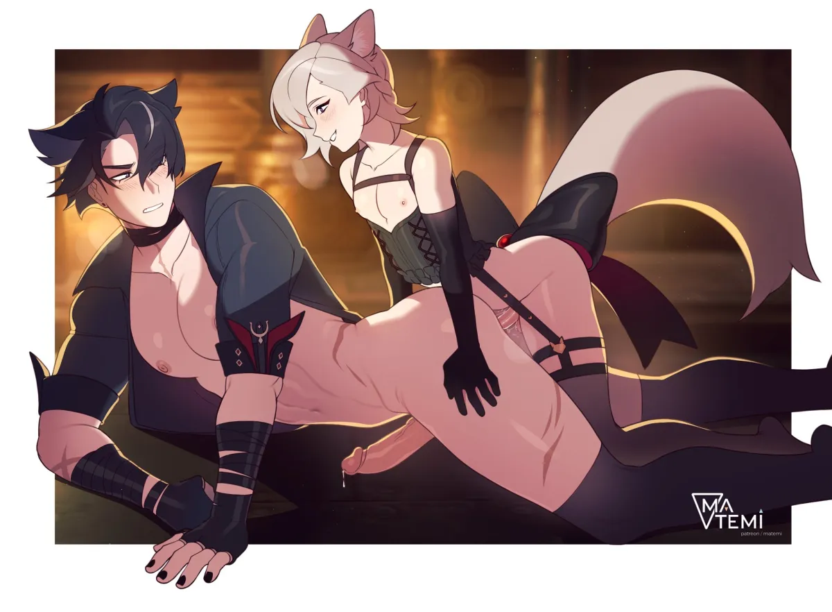 Wriothesley (Genshin Impact), Lyney (Genshin Impact) by Matemi