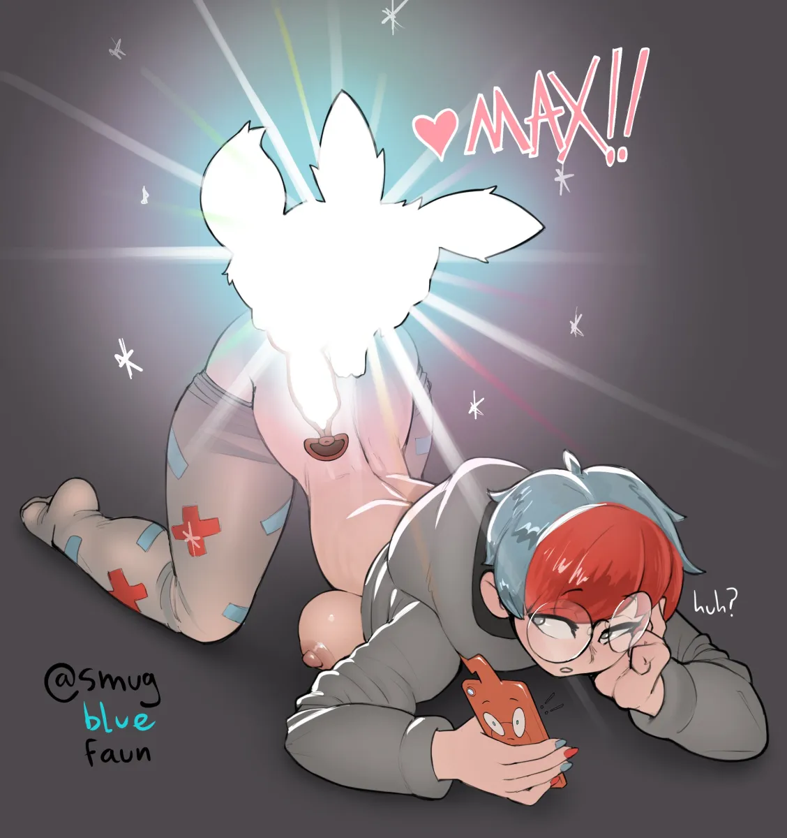 Eevee, Rotom by Smugbluefaun