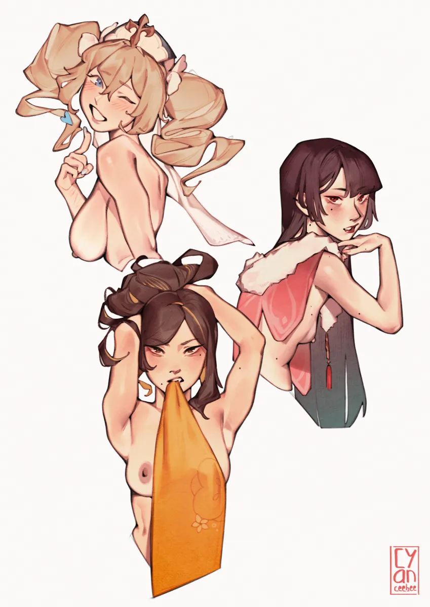 Barbara (Genshin Impact), Chiori (Genshin Impact) by Cyber (Cyanceebee)