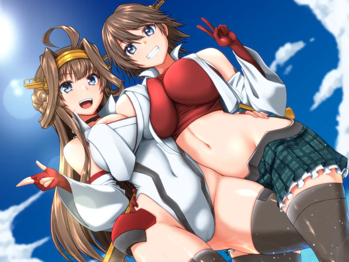 Kongou (Kancolle), Hiei (Kancolle) by Koutarou (Plusdrive)