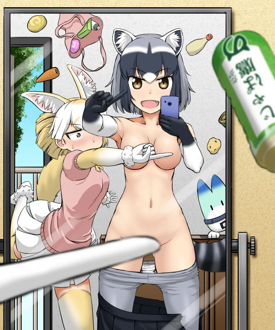 Common Raccoon (Kemono Friends), Fennec (Kemono Friends) by Hajime (Wkpz8247)