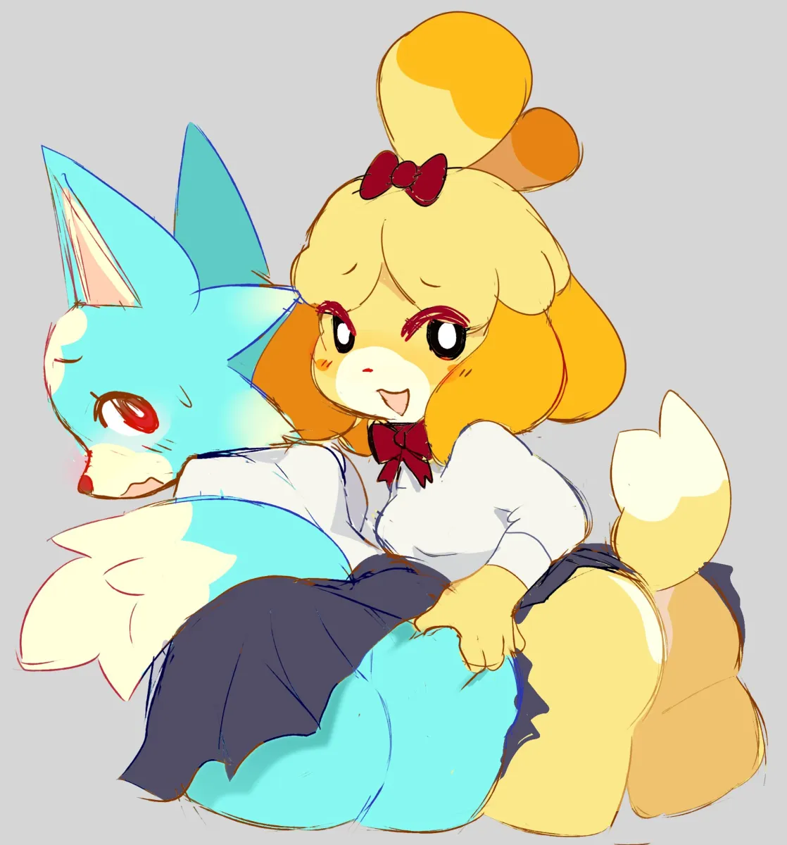 Isabelle (Animal Crossing), Skye (Animal Crossing) by Englam