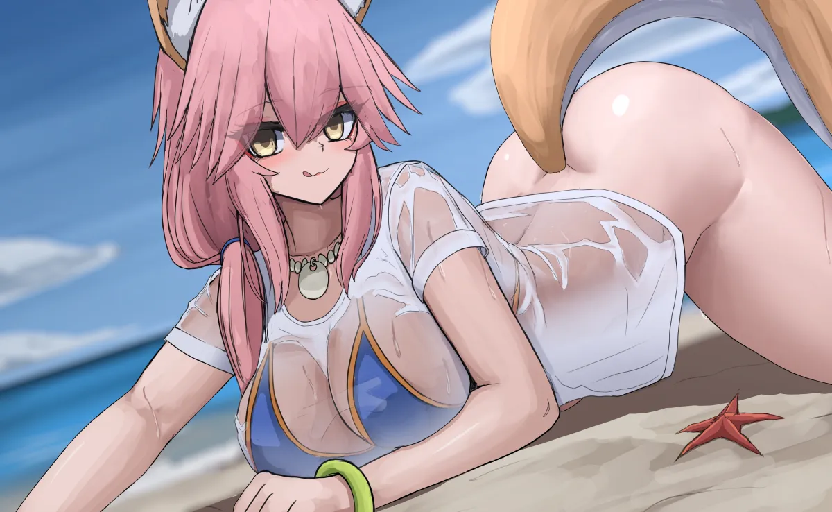 Tamamo No Mae (Fate), Tamamo No Mae (Swimsuit Lancer) (Fate) by Purasu Haven