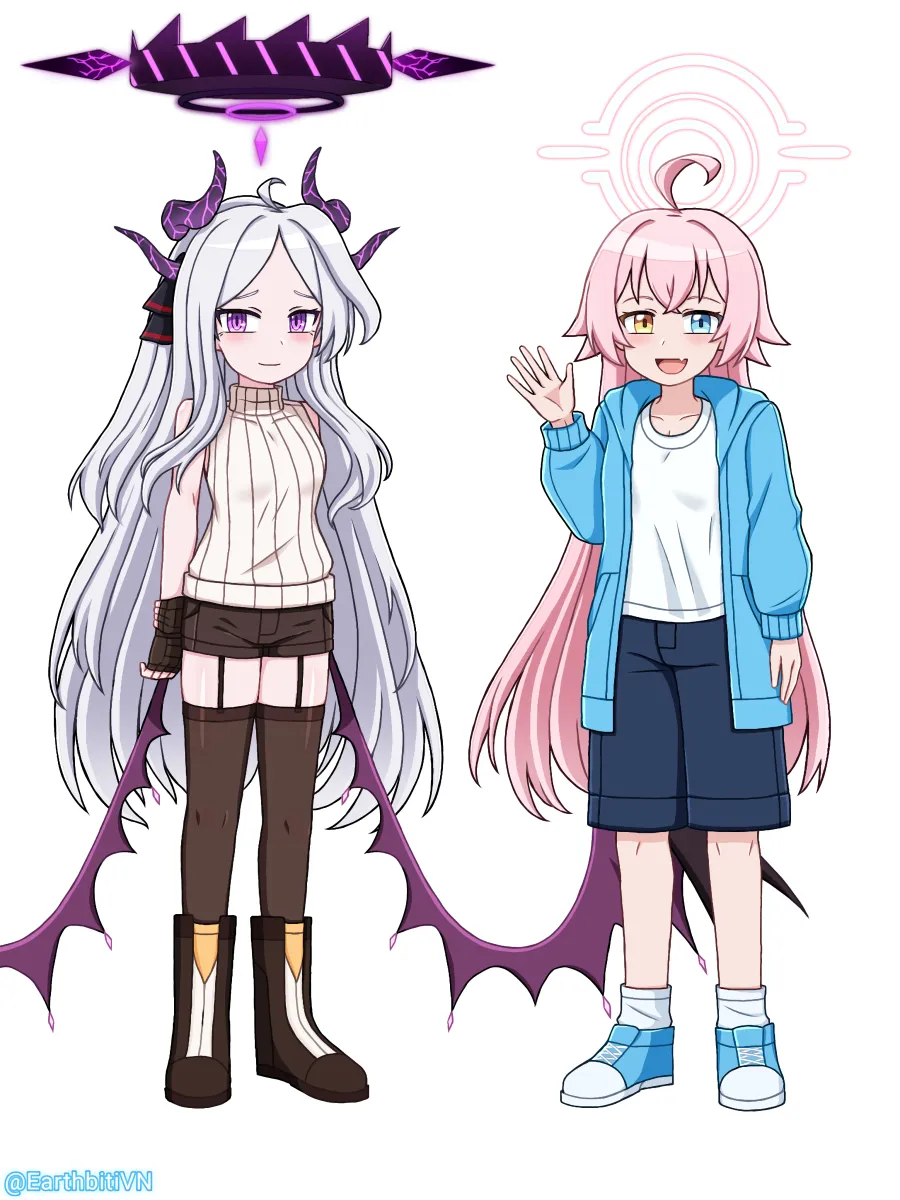 Hina (Blue Archive), Hoshino (Blue Archive) by Earthbiti