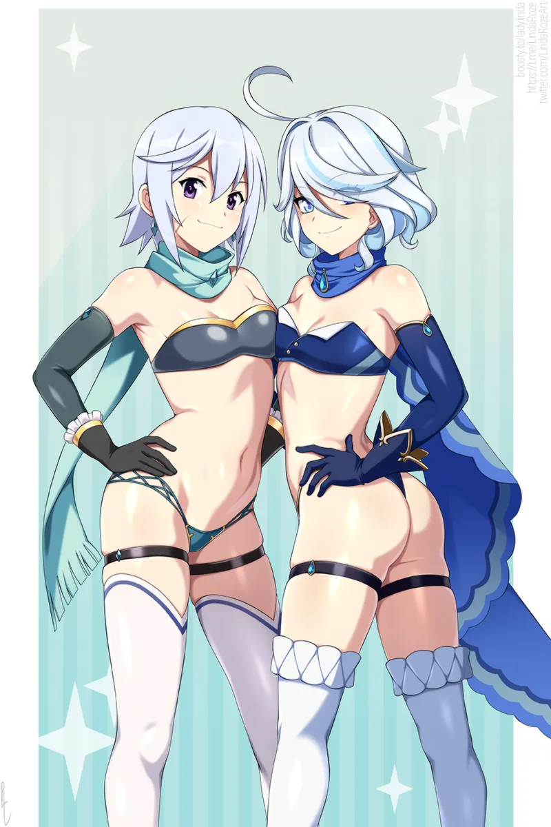Furina (Genshin Impact), Chris (Konosuba) by Lindaroze