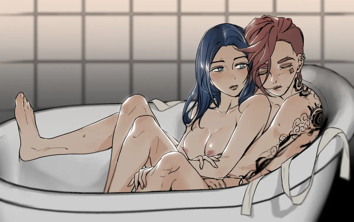 Vi (League), Caitlyn (League) by Cvj Arcane