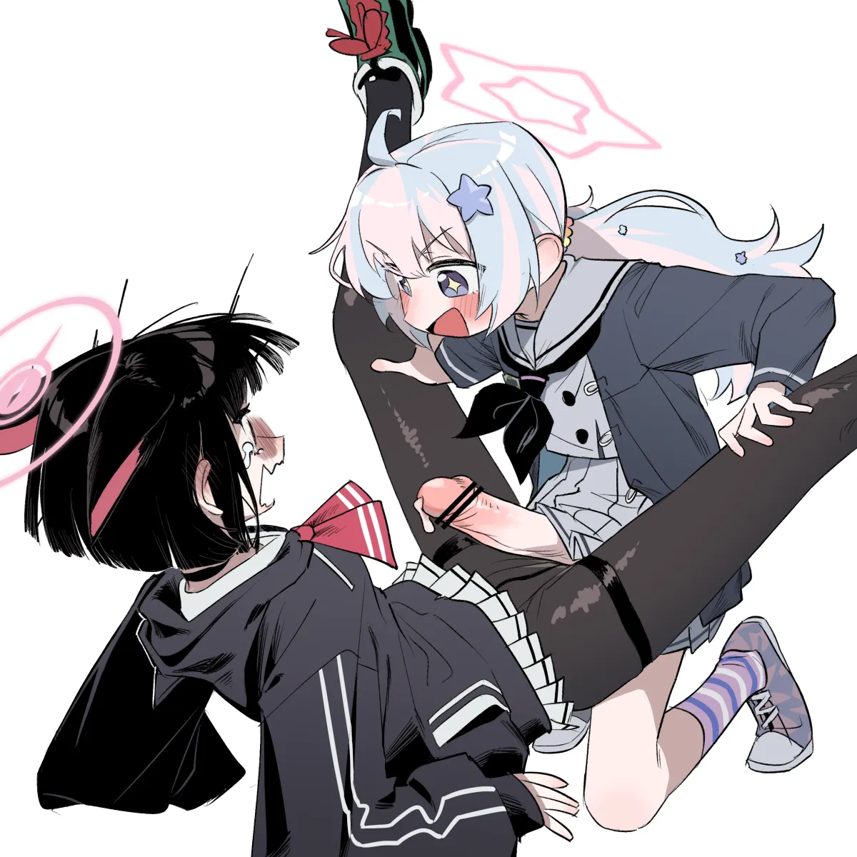 Kazusa (Blue Archive), Reisa (Blue Archive) by Frogsnake