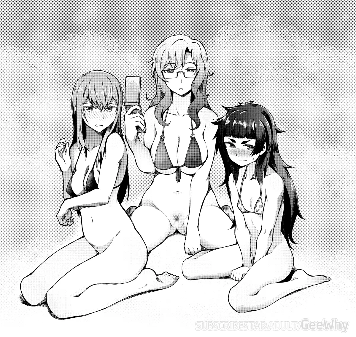Makise Kurisu, Hiyajou Maho by Geewhy
