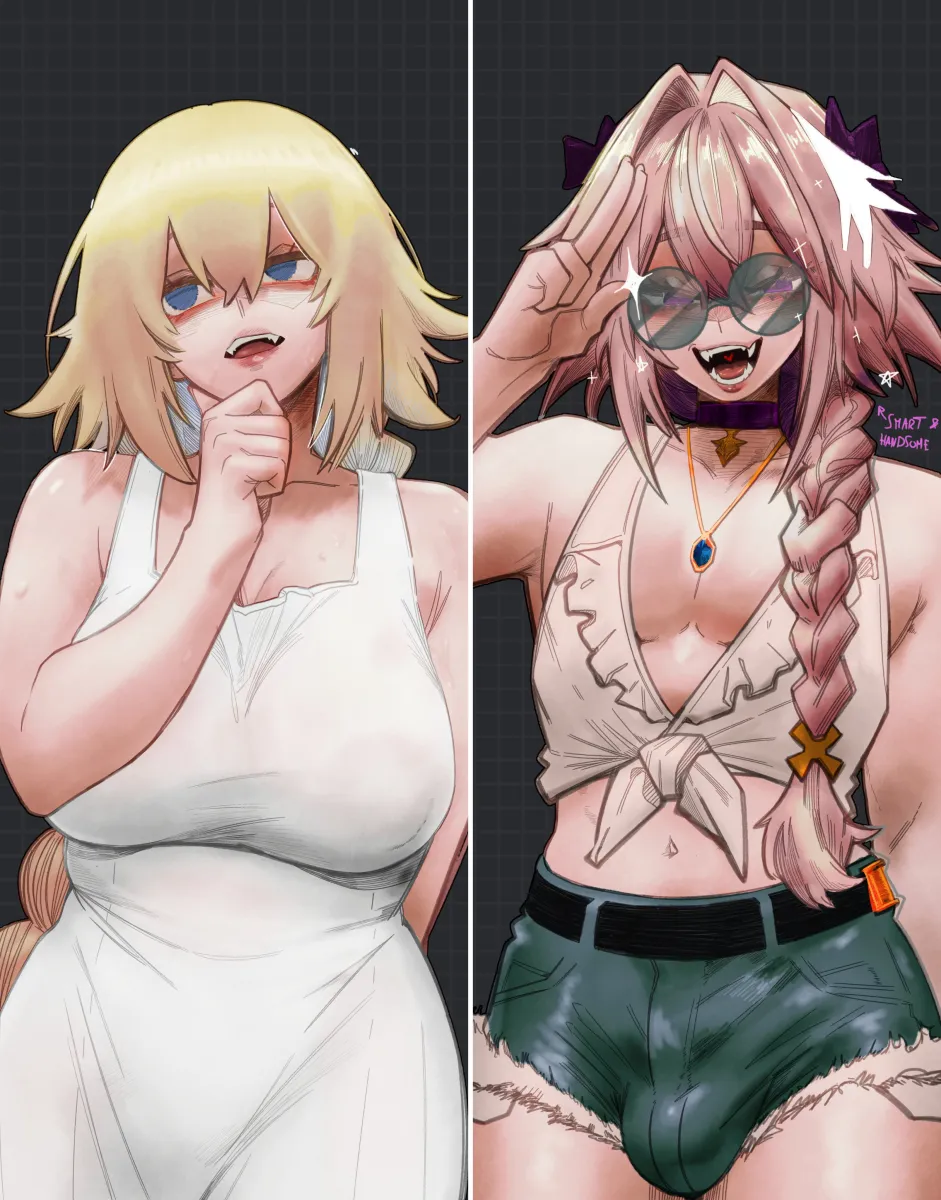 Jeanne D'arc (Fate), Astolfo (Fate) by Hyacihyaci