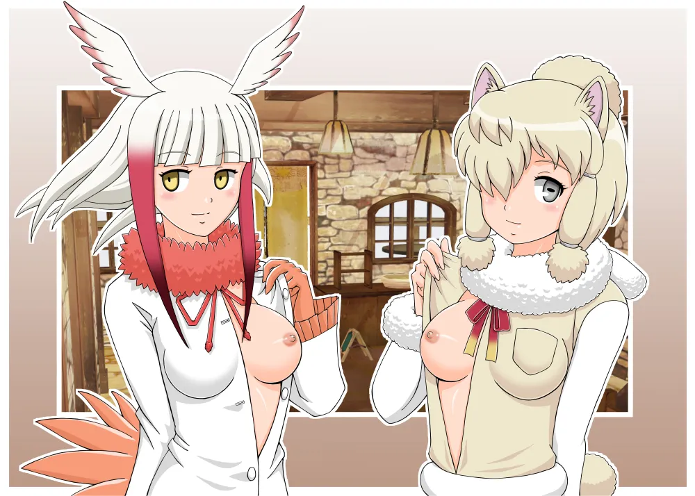 Japanese Crested Ibis (Kemono Friends), Suri Alpaca (Kemono Friends) by Yaksini