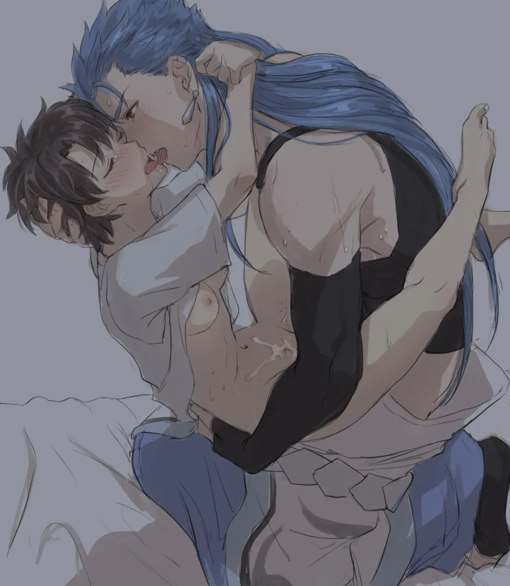 Fujimaru Ritsuka (Male), Cu Chulainn (Fate) by Mondi Hl