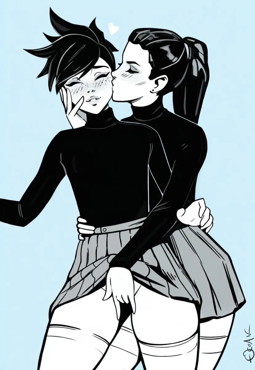 Tracer (Overwatch), Widowmaker (Overwatch) by Ocean (Oveanman)