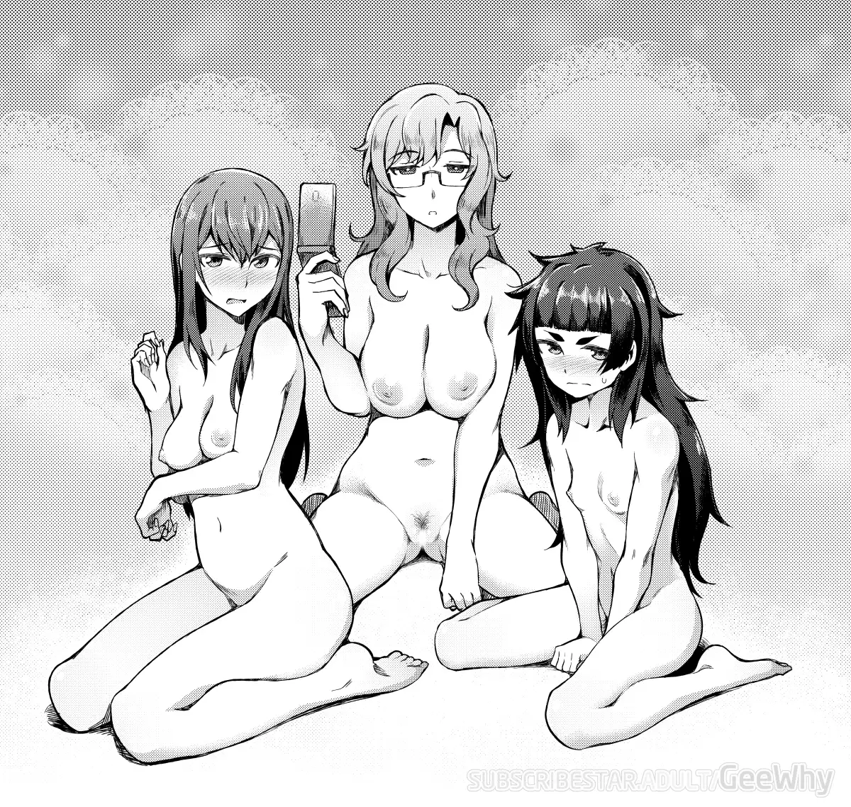 Makise Kurisu, Hiyajou Maho by Geewhy