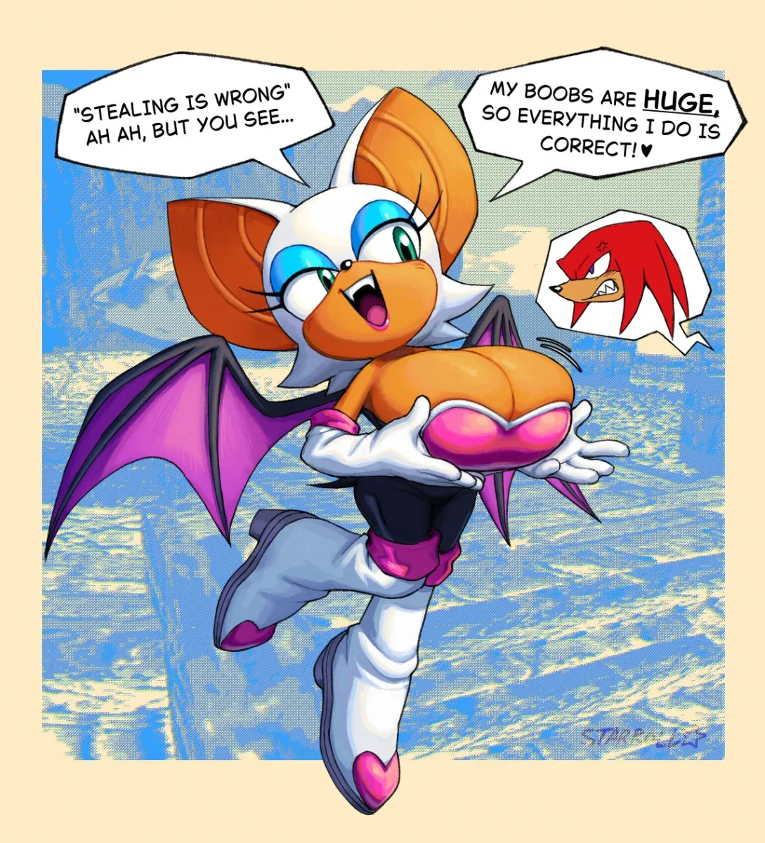 Rouge The Bat, Knuckles The Echidna by Starollaxy